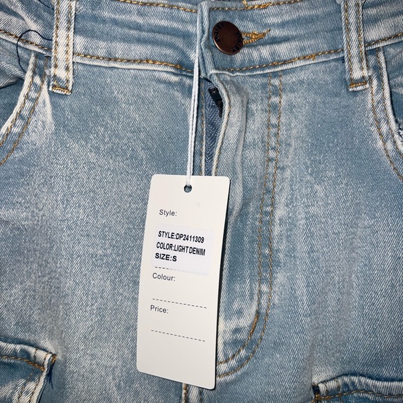 Boutique daisy  Light Blue Cargo Shorts - Picture 3 of 5